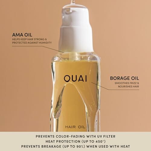Ouai hair oil with ama and borage oils for protection